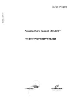 AS/NZS 1716: 02/13/2012 Respiratory protective devices AS/NZS 1716: 02/13/2012 Respiratory protective devices