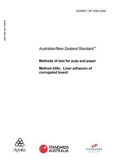 AS/NZS 1301.430S: 08/02/2004 Methods of test for pulp and paper, Method 430S: Liner adhesion of corrugated board