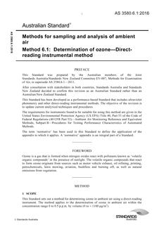 AS 3580.6.1: 04/29/2016 Methods for sampling and analysis of ambient air, Method 6.1: Determination of ozone – Direct-reading instrumental method