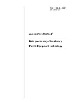 AS 1189.3: 01/01/1991 Data processing – Vocabulary – Equipment technology
