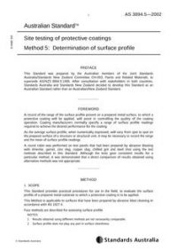 AS 3894.5: 06/07/2002 Site testing of protective coatings, Method 5: Determination of surface profile