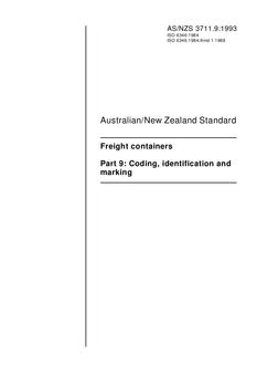 AS/NZS 3711.9: 10/25/1993 Freight containers, Part 9: Coding, identification and marking