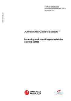 AS/NZS 3808: 05/12/2000 Insulating and sheathing materials for electric cables