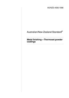 AS/NZS 4506: 03/05/1998 Metal finishing – Thermoset powder coatings