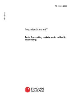 AS 4352: 06/15/2005 Tests for coating resistance to cathodic disbonding