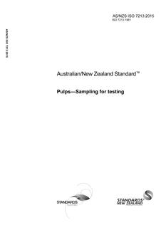 AS/NZS ISO 7213: 04/29/2015 Pulps – Sampling for testing