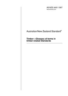 AS/NZS 4491: 11/05/1997 Timber – Glossary of terms in timber-related Standards