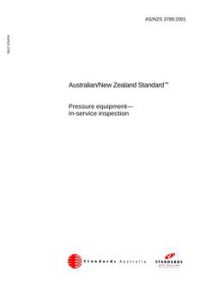 AS/NZS 3788: 09/14/2001 Pressure equipment – In-service inspection