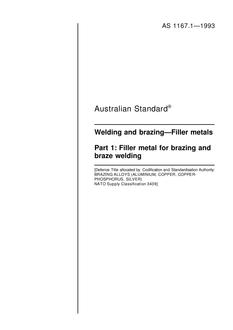 AS 1167.1: 01/01/1993 Welding and brazing – Filler metals – Filler metal for brazing and braze welding