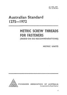 AS 1275: 01/01/1972 Metric screw threads for fasteners (based on ISO recommendations)