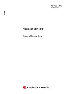 AS 1833: 01/01/2002 Austenitic cast iron