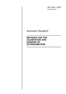 AS 1545: 04/30/1976 Methods for the calibration and grading of extensometers