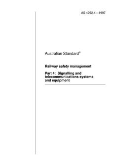AS 4292.4: 01/01/1997 Railway safety management – Signalling and telecommunications systems and equipment