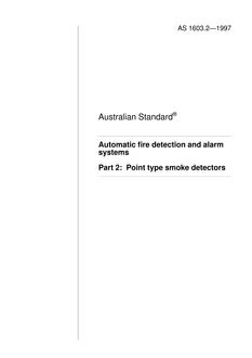 AS 1603.2: 01/01/1997 Automatic fire detection and alarm systems – Point type smoke detectors