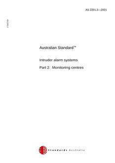 AS 2201.2: 01/01/2001 Intruder alarm systems – Monitoring centres