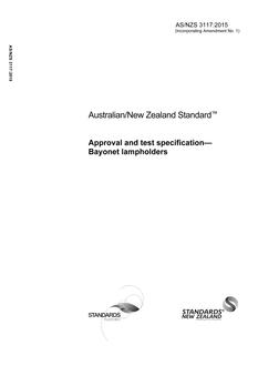 AS/NZS 3117: 01/23/2015 Approval and test specification – Bayonet lampholders