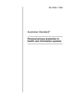 AS 4400: 01/01/1995 Personal privacy protection in health care information systems