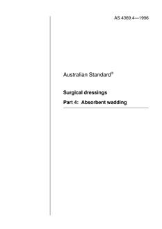 AS 4369.4: 01/01/1996 Surgical dressings – Absorbent wadding