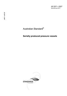 AS 2971: 07/12/2007 Serially produced pressure vessels