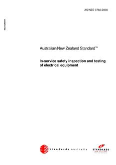 AS/NZS 3760: 02/28/2000 In-service safety inspection and testing of electrical equipment