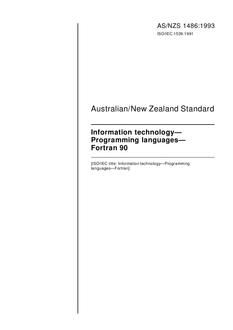 AS/NZS 1486: 08/16/1993 Information technology – Programming languages – Fortran 90