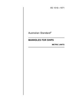 AS 1016: 01/01/1971 Manholes for ships (metric units)