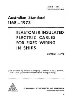 AS 1168: 01/01/1973 Elastomer-insulated electric cables for fixed wiring in ships