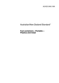 AS/NZS 2906: 09/05/1999 Fuel containers – Portable – Plastics and metal