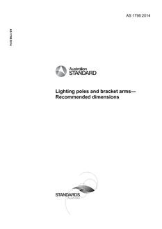 AS 1798: 12/12/2014 Lighting poles and bracket arms – Recommended dimensions