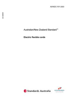 AS/NZS 3191: 10/30/2003 Electric flexible cords
