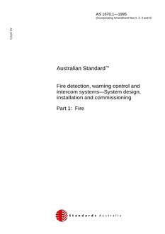 AS 1670: 01/01/1995 Automatic fire detection and alarm systems – System design, installationand commissioning
