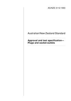 AS/NZS 3112: 09/13/1993 Approval and test specification – Plugs and socket-outlets