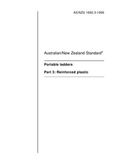 AS/NZS 1892.3: 08/05/1996 Portable ladders, Part 3: Reinforced plastic