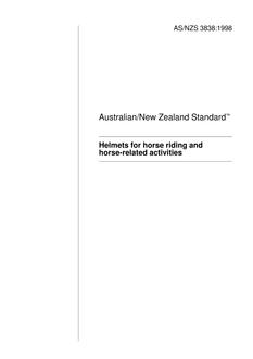 AS/NZS 3838: 09/05/1998 Helmets for horse riding and horse-related activities