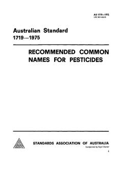 AS 1719: 01/01/1975 Recommended common names for pesticides