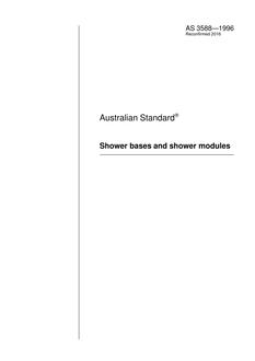 AS 3588: 03/05/1996 Shower bases and shower modules