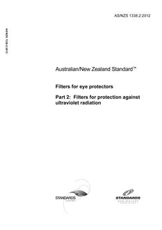 AS/NZS 1338.2: 06/29/2012 Filters for eye protectors, Part 2: Filters for protection against ultraviolet radiation