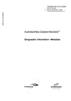 AS/NZS ISO 19115: 04/27/2005 Geographic information – Metadata