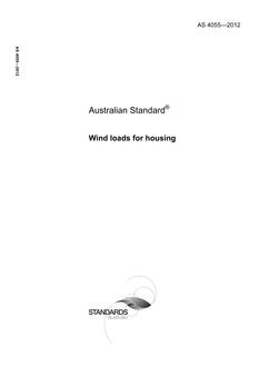AS 4055: 12/24/2012 Wind loads for housing