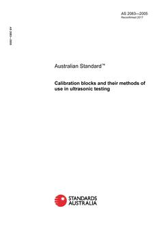 AS 2083: 07/08/2005 Calibration blocks and their methods of use in ultrasonic testing
