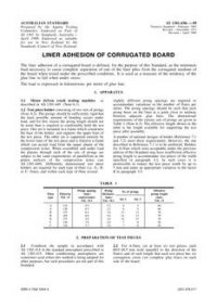 AS 1301.430S: 01/01/1989 Methods of test for pulp and paper (metric units) – Liner adhesion of corrugated board