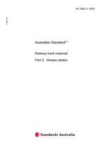 AS 1085.3: 08/01/2002 Railway track material, Part 3: Sleeper plates