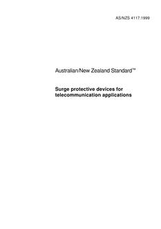AS/NZS 4117: 11/05/1999 Surge protective devices for telecommunication applications
