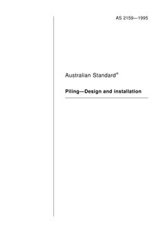 AS 2159: 08/05/1995 Piling – Design and installation