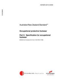 AS/NZS 2210.5: 09/25/2000 Occupational protective footwear, Part 5: Specification for occupational footwear