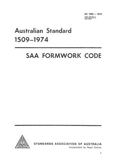 AS 1509: 11/01/1974 Rules for design and construction of formwork (metric units) (known as the SAA Formwork Code Metric)