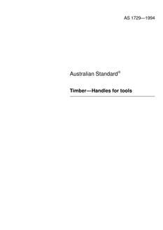 AS 1729: 01/17/1994 Timber – Handles for tools