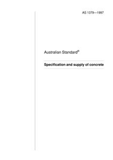 AS 1379: 01/01/1997 Specification and supply of concrete