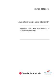AS/NZS 3121: 11/22/2002 Approval and test specification – Insulating mouldings