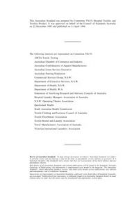 AS 3789.5: 04/11/1994 Textiles for health care facilities and institutions, Part 5: Wool blankets – Laundering procedures